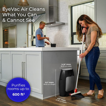 EyeVac Air 2-in-1 HEPA Purifier & Touchless Vacuum – 600 Sq Ft