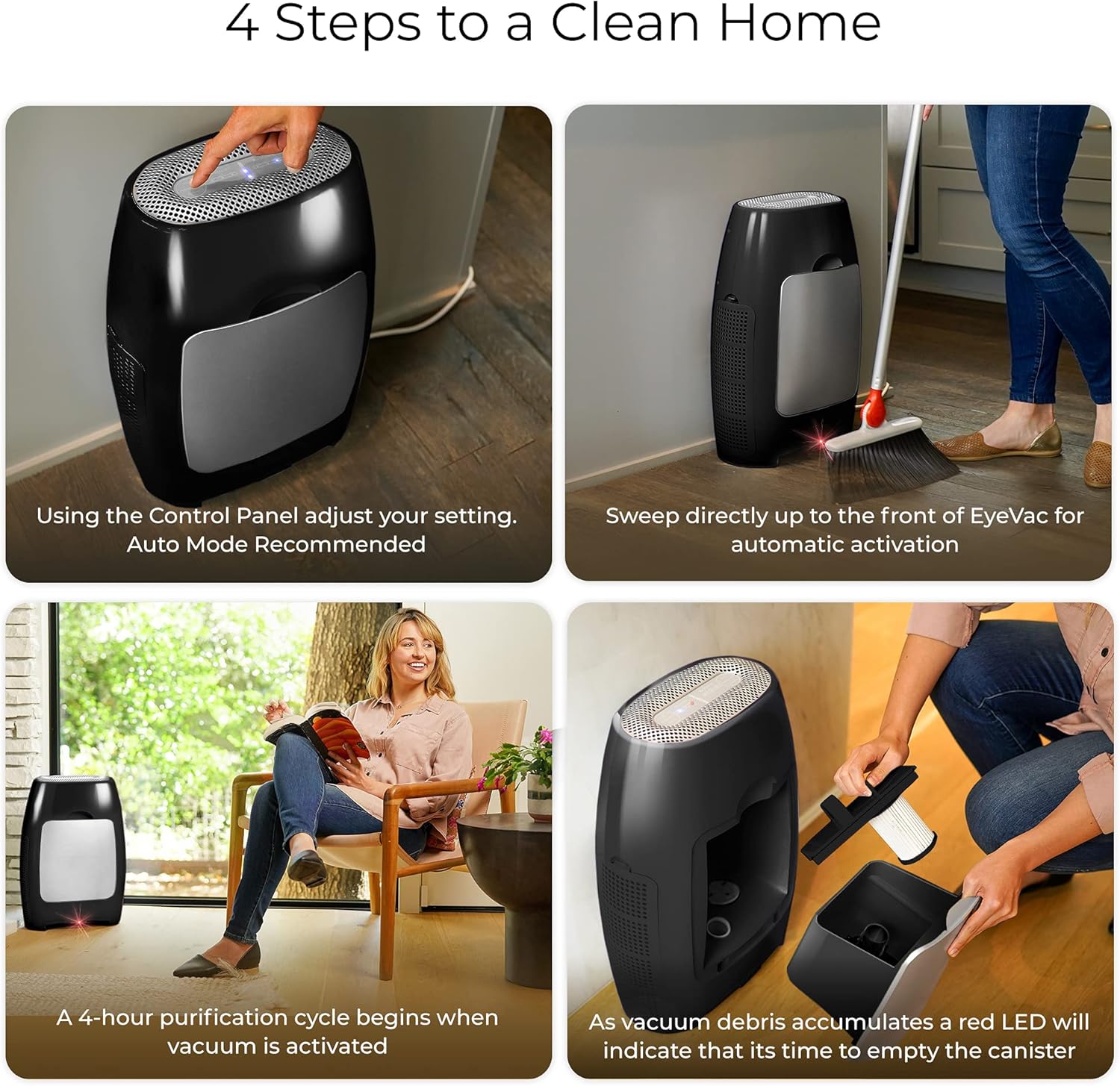 EyeVac Air 2-in-1 HEPA Purifier & Touchless Vacuum – 600 Sq Ft